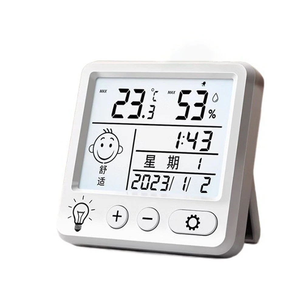 Indoor Digital Clock With Color Display Calendar Temperature And