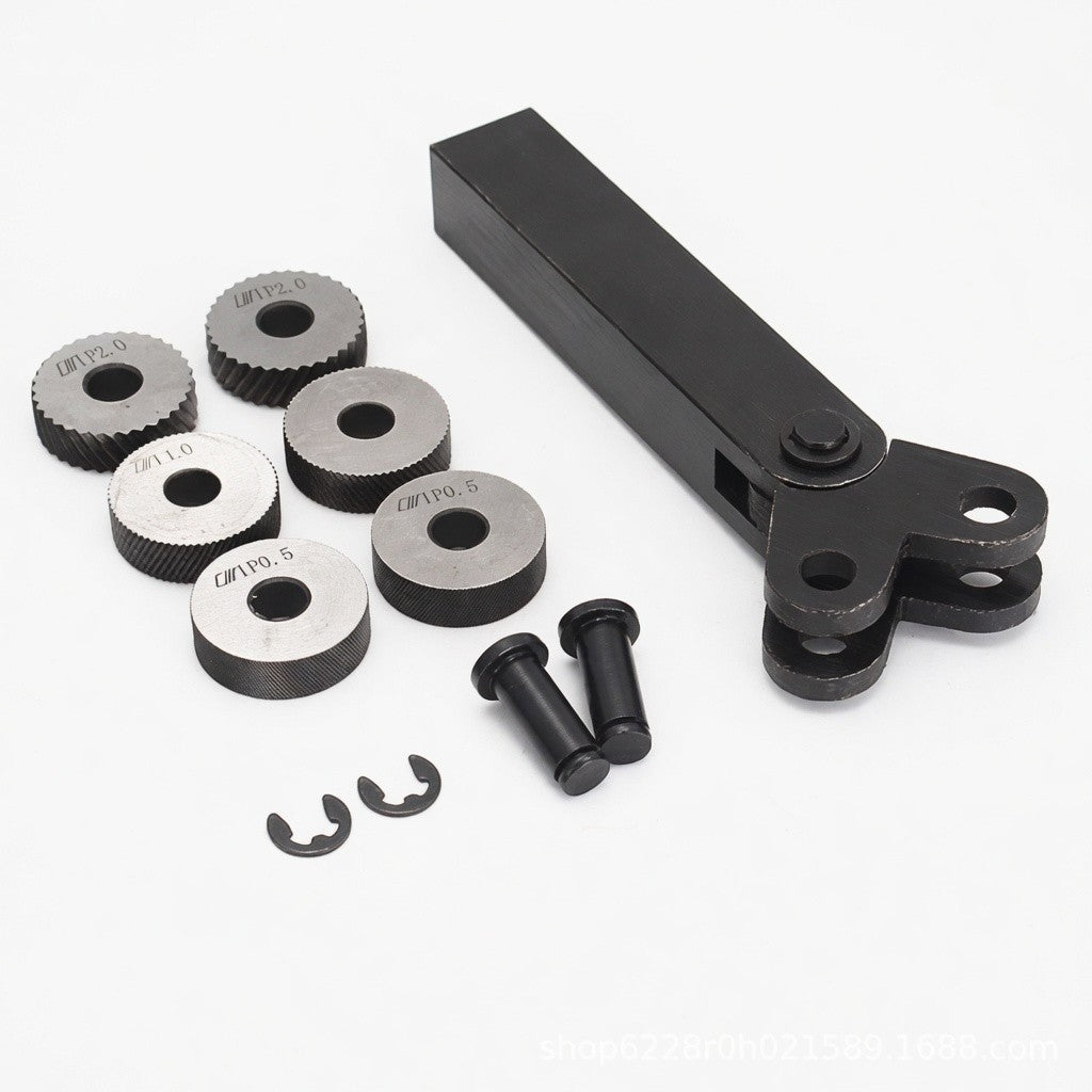 7Pc Knurling Tool Set High Speed Steel Lathe Diamond Straight Knurl