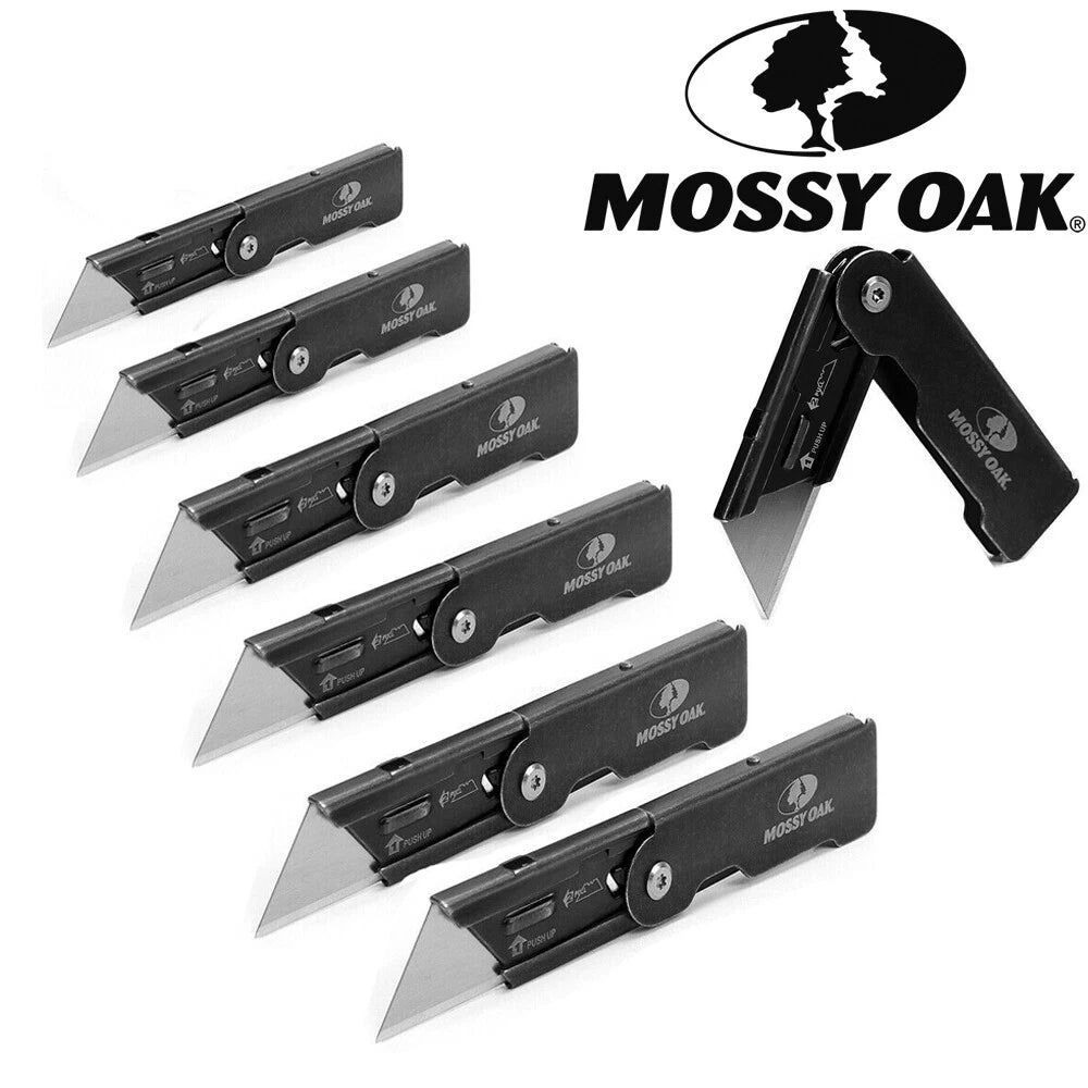 Mossy Oak 2pk/4pk/6pk Folding Pocket Utility Knife Set W/frame Lock