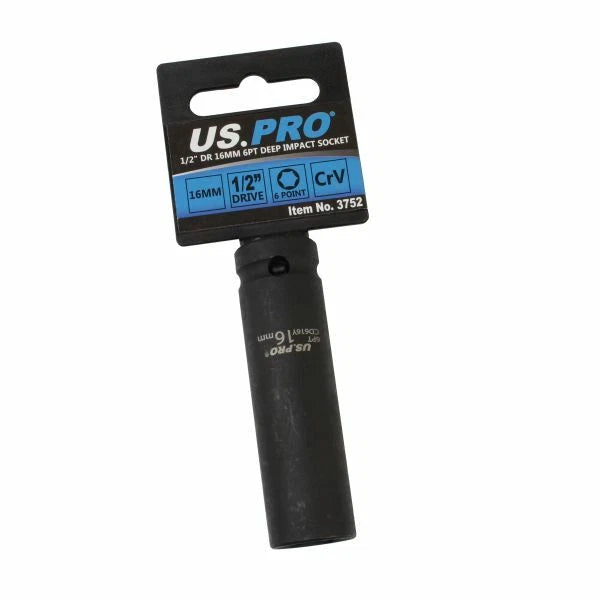Us Pro 1/2" Drive 16mm Deep Impact Socket 6pt 78mm Heavy Duty Cr-v