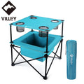 Villey Folding Beach Table Portable Camping Picnic Table 4 Cup