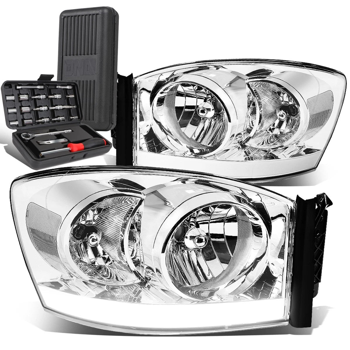 For 2006-2009 Dodge Ram 1500 Led Drl Chrome/clear | Built Supply Co