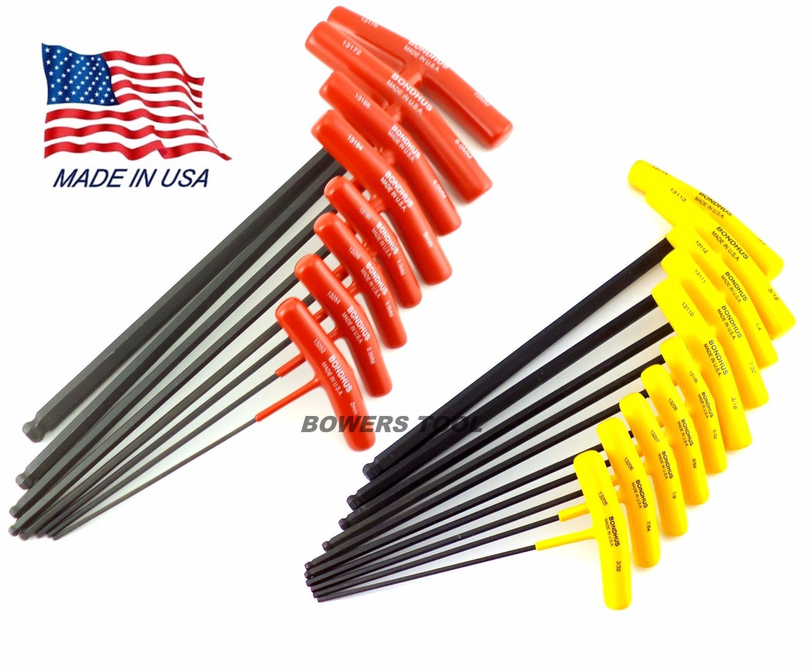 Bondhus 18pc T Handle Ball End Hex Wrench Set