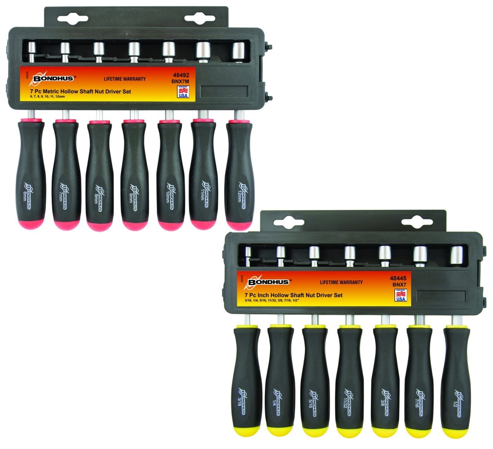 Bondhus 14pc Hollow Shaft Nutdriver Set Metric & SAE