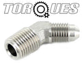 An-4 (4an An04) to 1/4" Npt 45 Degree Stainless Steel Adapter