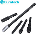 DURATECH 5PCS Socket Adapter/Extension Bar 1/4 Hex Shank 1/4" 3/8"