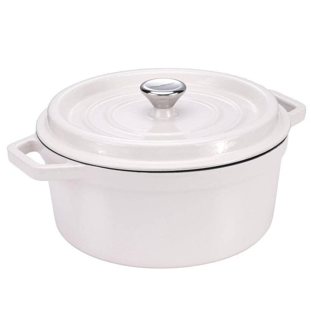 Haushof 5.3qt Enameled Cast Iron Dutch Oven For Bread Baking W/lid