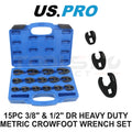 Us Pro Crow Foot Spanner Set 8mm-24mm Heavy Duty Open End Wrench 7594