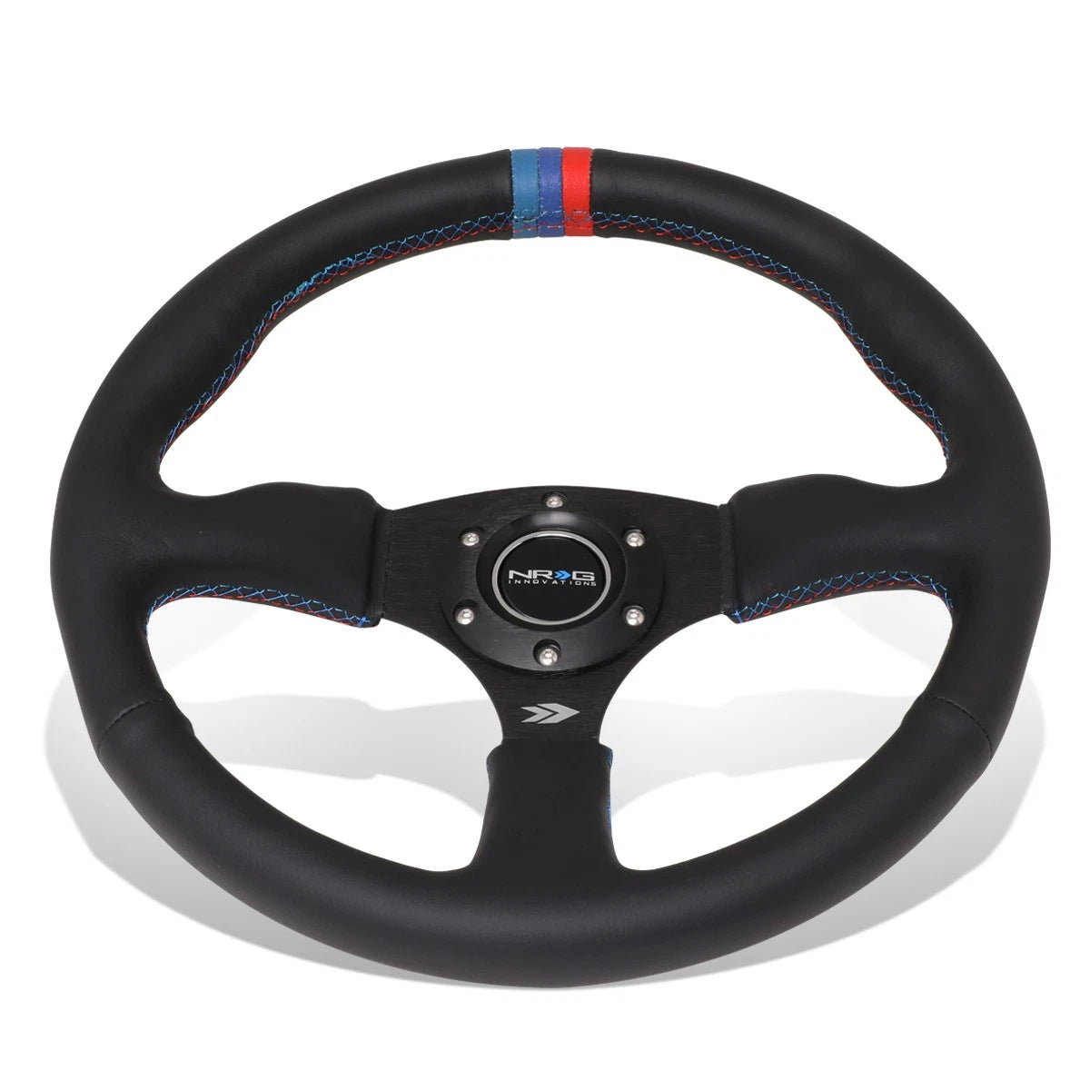 Nrg Reinforced 35cm 2.5"deep Leather Blue/red | Built Supply Co