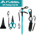 FLISSA 3PCS Fishing Tool Kit Fish Lip Gripper Scissors Hook Remover