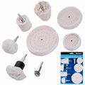 BlueSpot 8pc Metal Cleaning Polishing Buffing Cloth Pad Mop Wheel For DrillOpens