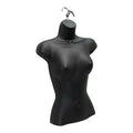 Black Female Molded Shapely Form With Hook Torso Mannequin