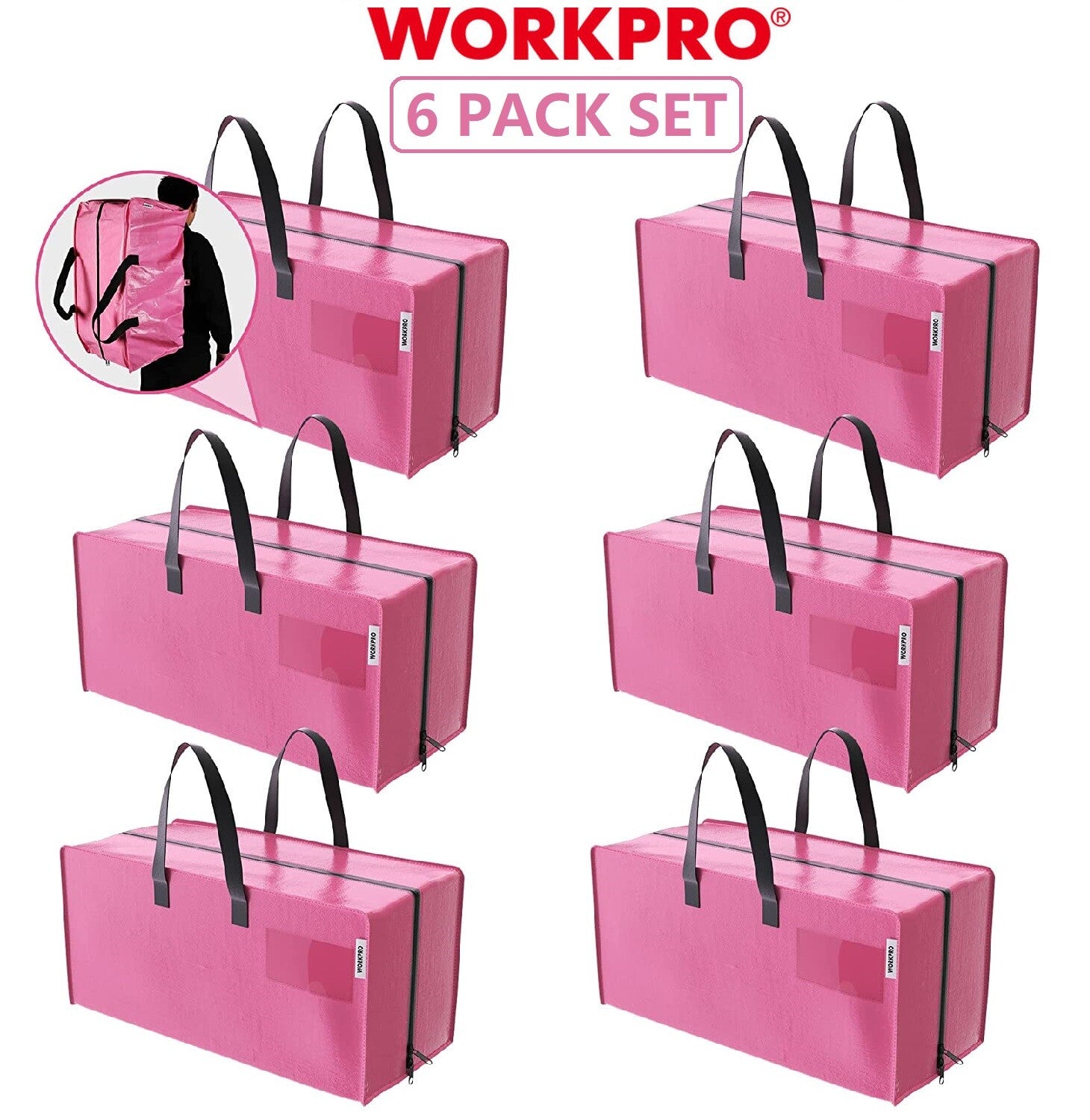 WORKPRO 6 Pack Extra Large Moving Bags by WORKPRO