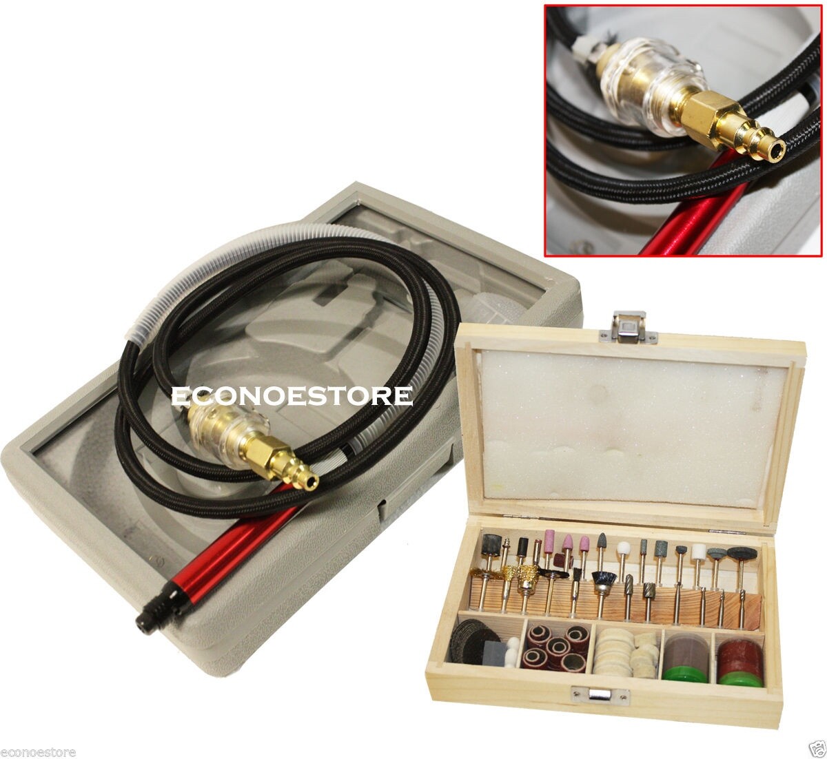 Air Micro Die Grinder Kit + 100 PC ROTARY POLISH ACCESSORY KIT POLISHER ENGRAVER
