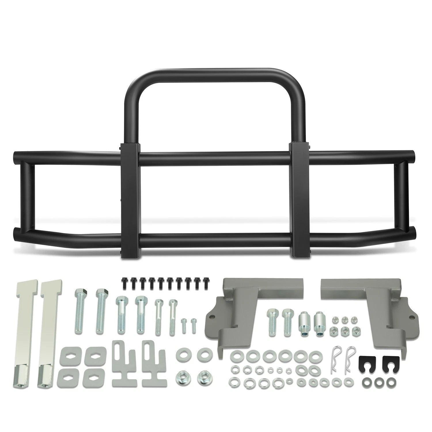 Fit 08-16 International Prostar Black Front Tubular Bull Bumper
