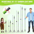Workpro Heavy Duty Metal Leaf Rakes W/72" Adjustable Long Handle 11