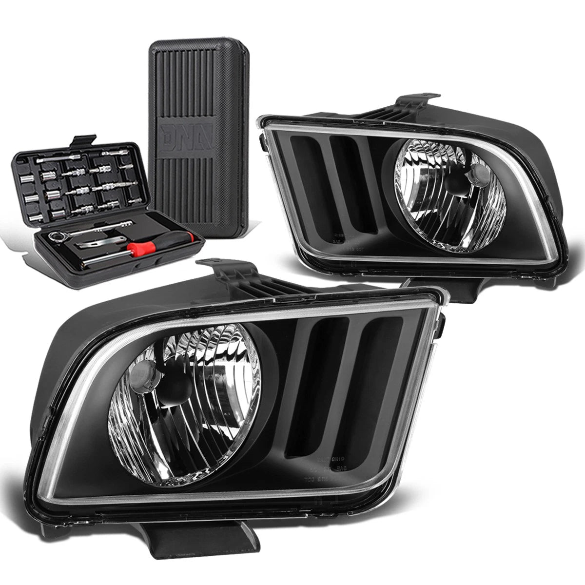 For 2005-2009 Ford Mustang Pair Black/clear Corner | Built Supply Co