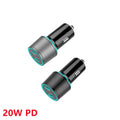 20W Dual Usb-c Pd Car Charger Vehicle Cigarette Lighter Charging Slot