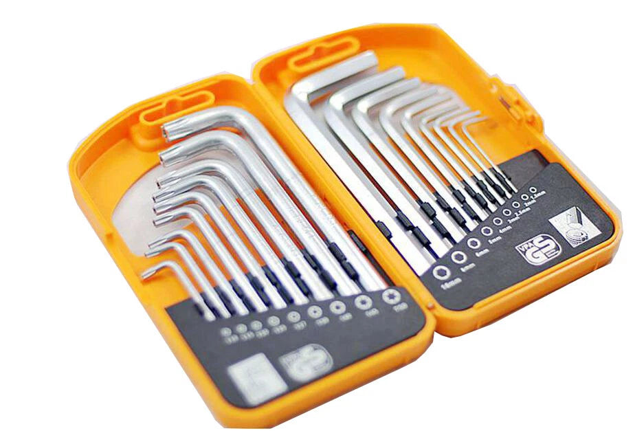 Cr-v Hex & Tamperproof Torx Key Wrench Set: 1.5-10mm & T10-t50