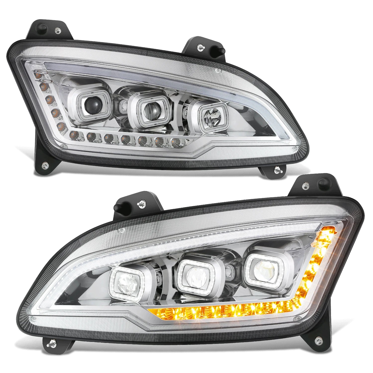 Fit 22-25 Peterbilt 579 Chrome Clear Sequential | Built Supply Co