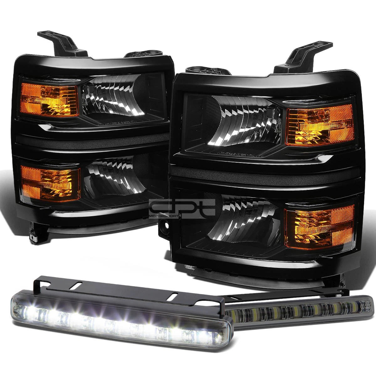 Black Headlight+ambe<wbr/>r Corner Signal Lamp+LED | Built Supply Co