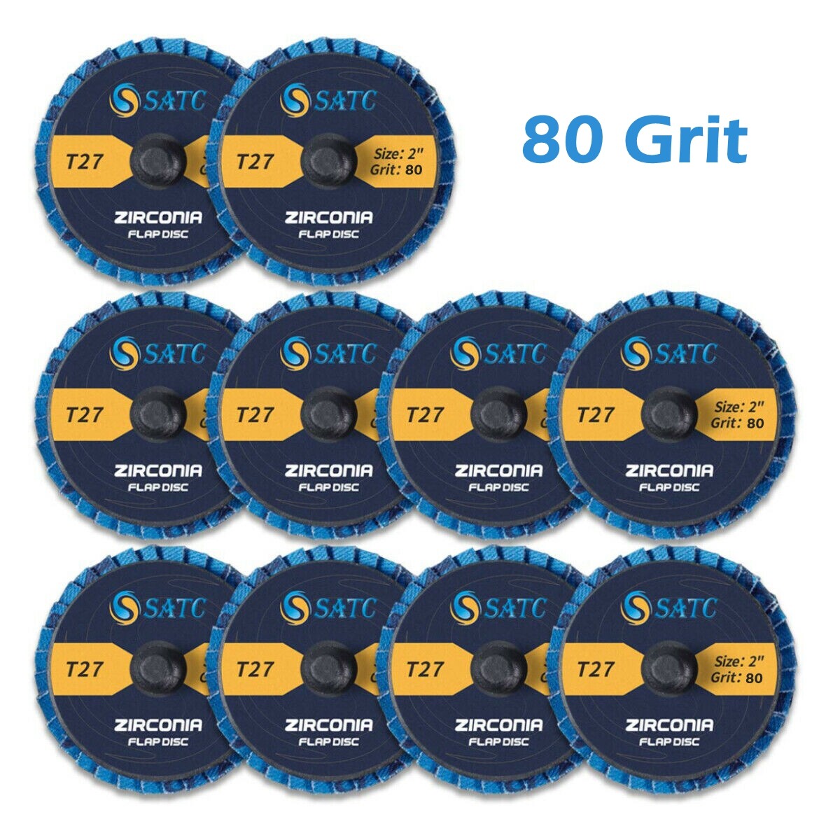 10PCS 2in 80Grit Quick Change Flap Sanding Disc Die Grinder Drill