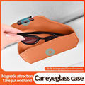 Magnetic Car Sun Visor Glasses Case Suede Eyewear Organizer For