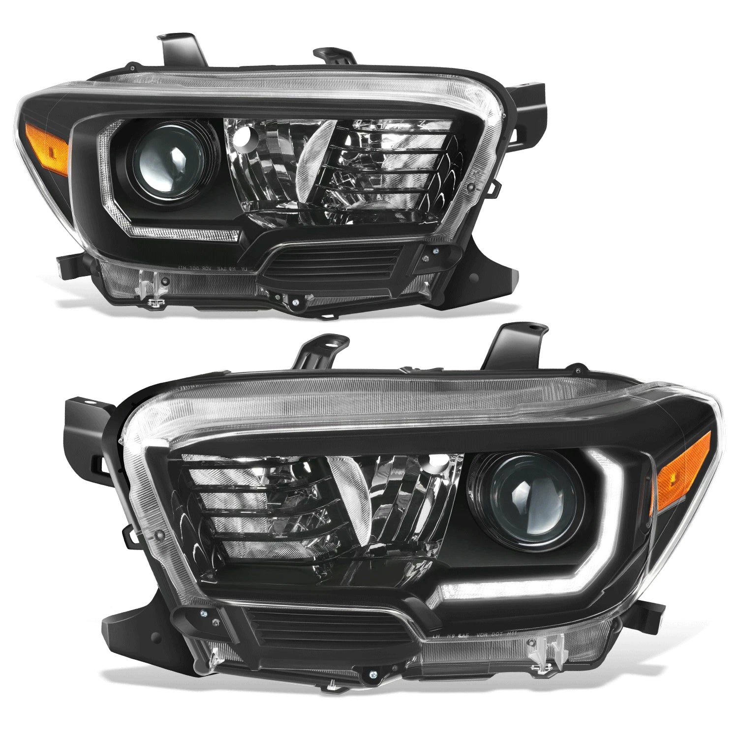 Fit 16-23 Toyota Tacoma Black Housing Amber Corner | Built Supply Co