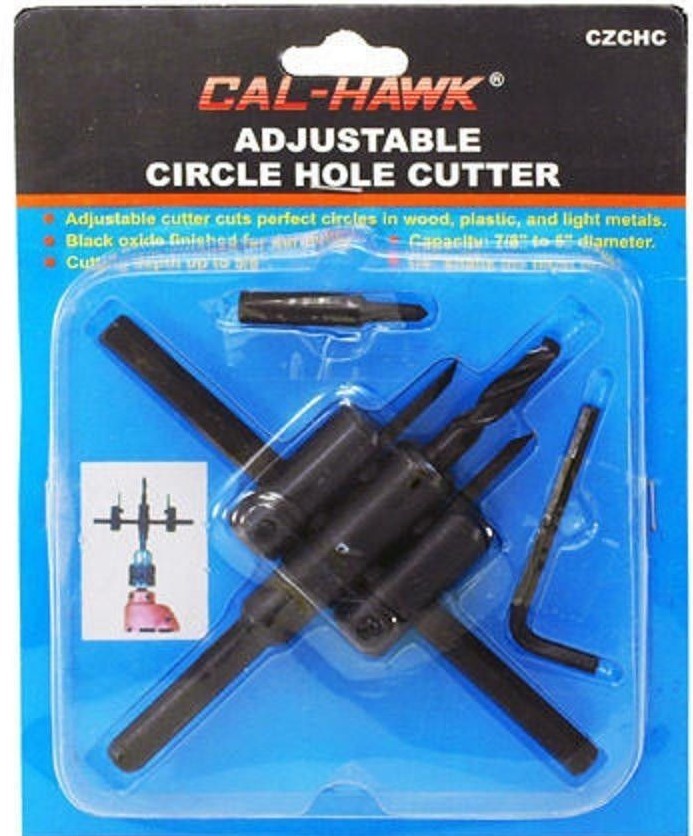 CAL-HAWK ADJUSTABLE CIRCLE HOLE CUTTER 7/8--5" DIAMETER DRILL BIT SAWOpens in a 