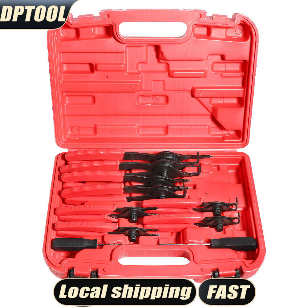 ABN Snap Ring Pliers 11pc Straight & Bent Retaining Ring Pliers w/