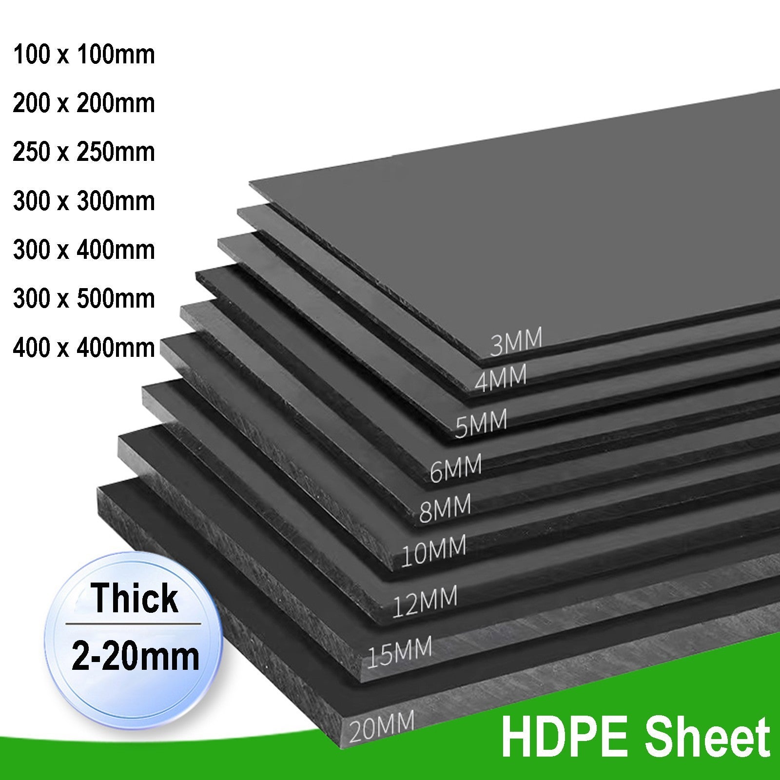 Black HDPE Sheet Cut to Size