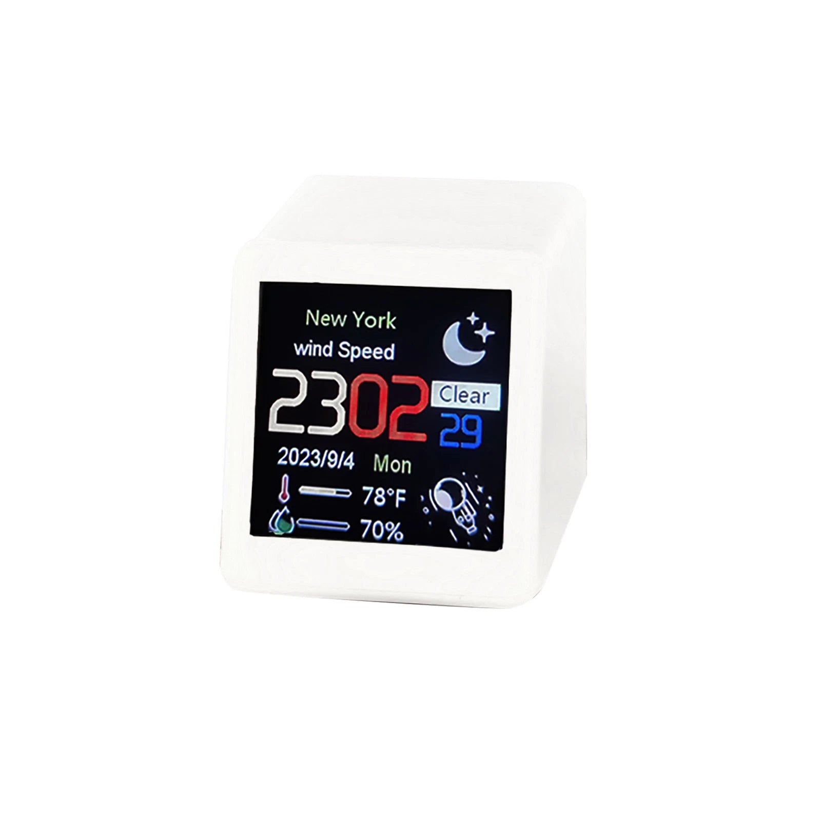 Mini Desktop Clock Wifi Weather Clock 1.5inch Screen