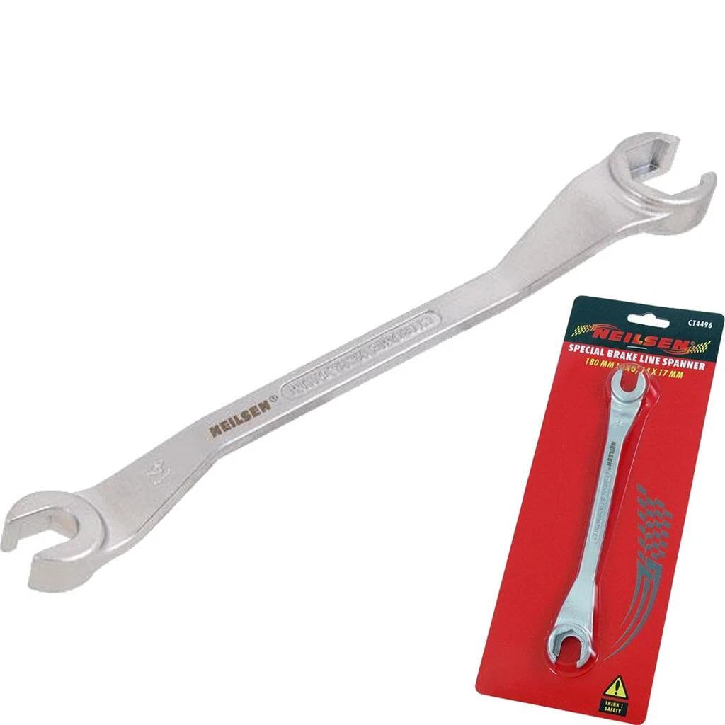 Neilsen Flare Nut Wrench Open-ended Brake Line Pipe Spanner 14mm 17mm