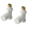 Straight Radiator Valve Pair Matt White