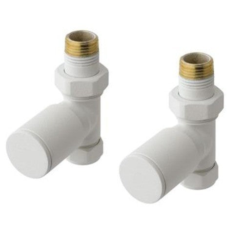 Straight Radiator Valve Pair Matt White