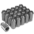 20 Open End M12x1.5 50mm Tall 25mm Od Gun Metal Aluminum Jdm Lug