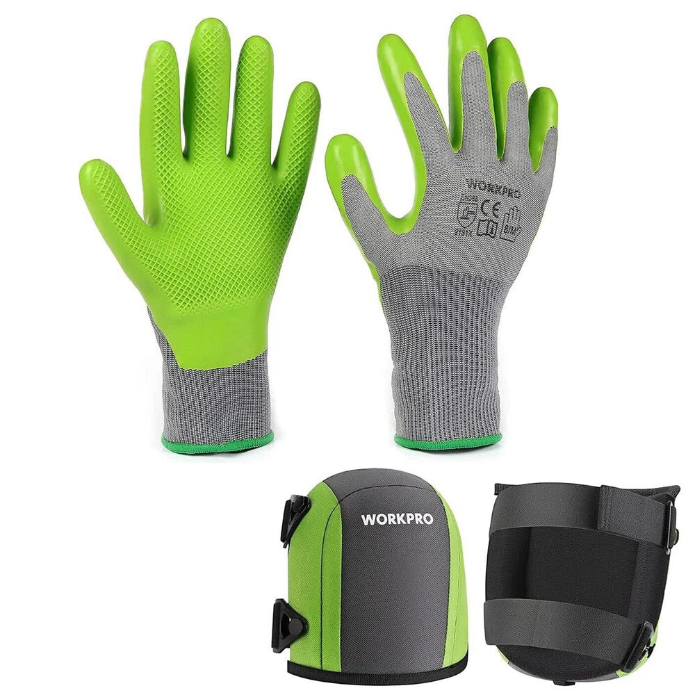 Workpro 6pairs Gardening Gloves And Garden Knee Pads Flooring