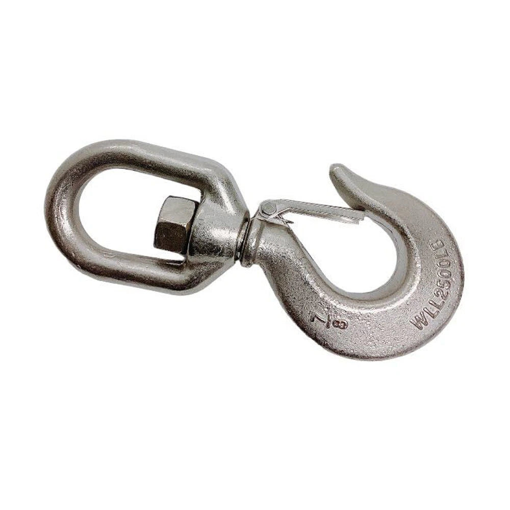 Stainless Steel T316 Drop Forged Swivel Hook Lifting Hook, 2500 Lbs