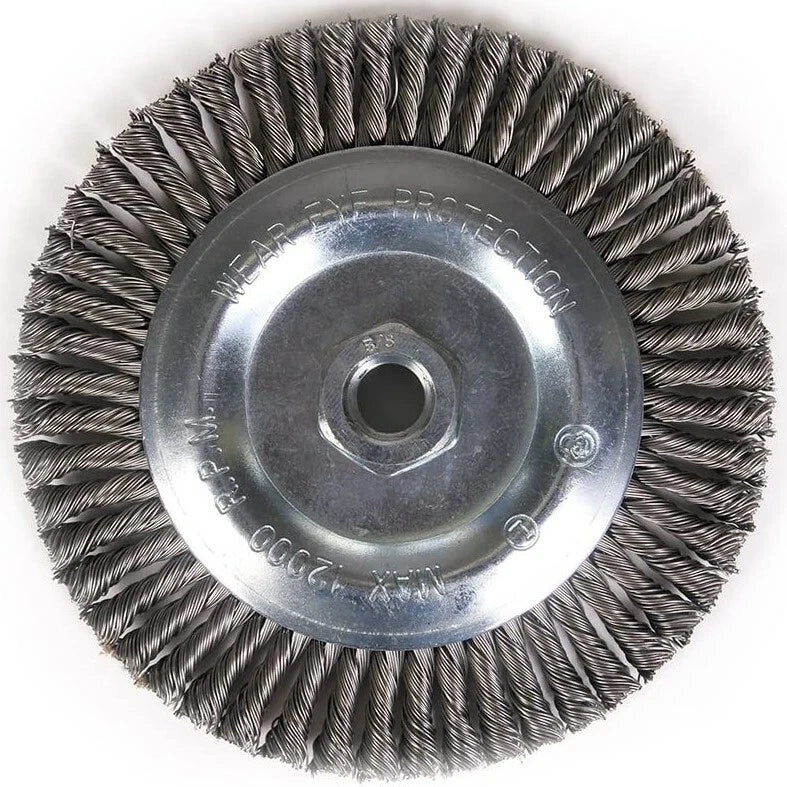 7" x 5/8-11" Carbon Steel Stringer Bead Wire Wheel For Angle Grinder