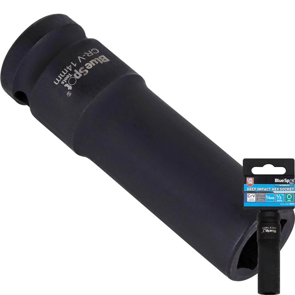 BlueSpot 14mm Deep Socket Impact Hex - 1/2" Drive by BlueSpot