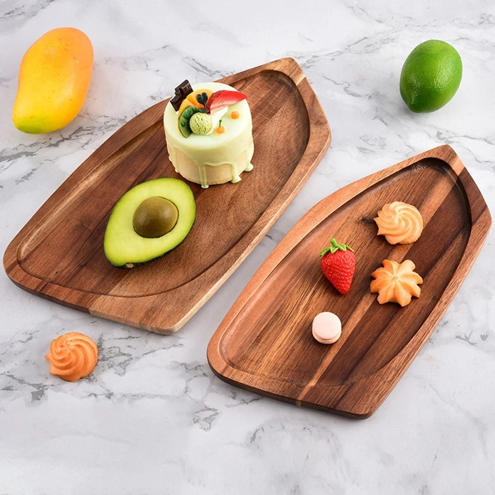 Wooden Trays For Tea Dinner Dessert Bread And Fruit Serving And