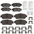 8x Front Rear Brake Ceramic Pads Kit for Toyota Sienna 2004-2010 w/Hardwares