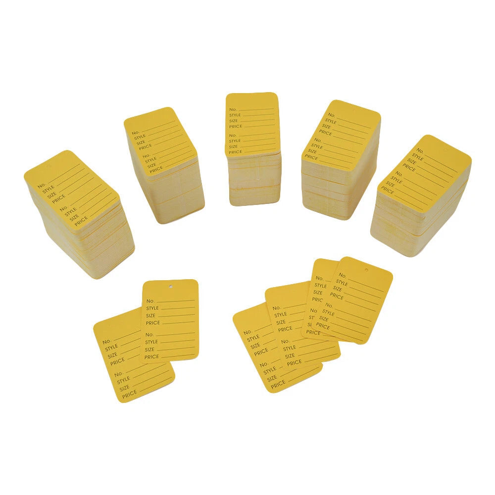 Set Of Yellow Large Perforated Label Card Coupon Price Tag