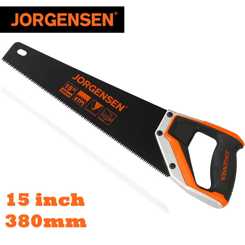 Jorgensen 15" Hand Saw 8tpi Handsaw Black Coated Coarse Non-slip