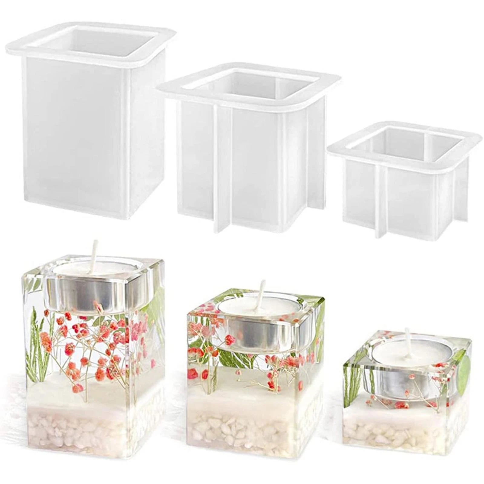 Tea Light Candle Silicone Holder Mould Candlelit Epoxy Casting Resin