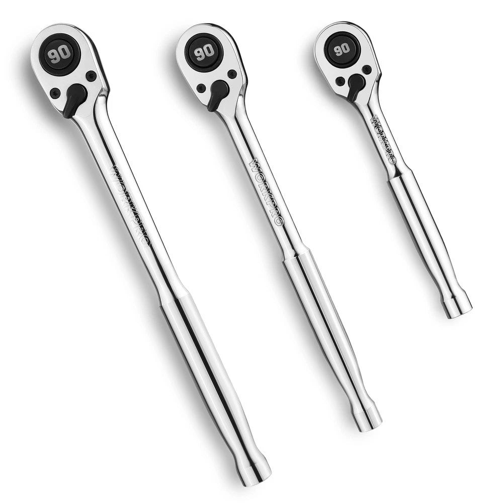 Workpro Ratchet Set 90-tooth 1/4" 3/8" 1/2" Dr | Built Supply Co