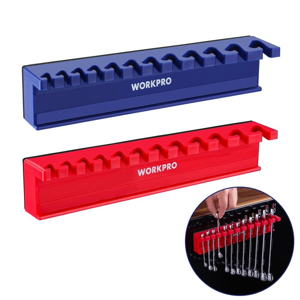 Workpro 2PCS Magnetic Wrench Organizer Tool Tray Sae 5/16”- 3/4”