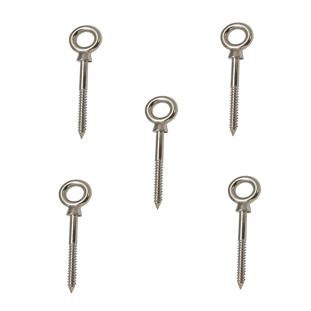 3/8" X 4" Stainless Steel 316 Screw Lag Eye Bolt - Pack 5