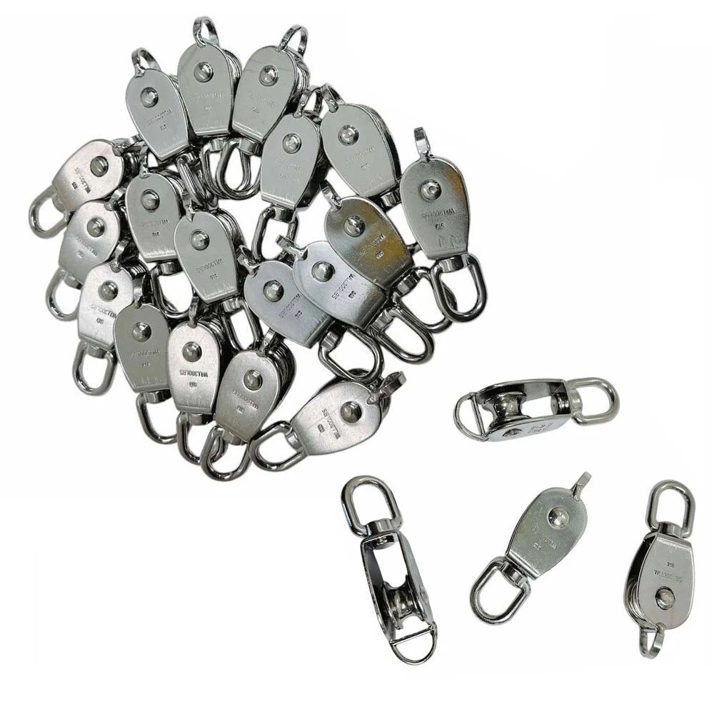 1" Stainless Steel Single Pulley Wheel Swivel Lifting Rope Pulley