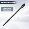 WORKPRO 16" Heavy Duty Dual Drive Breaker Bar 3/8" 1/2" Dr W/360°